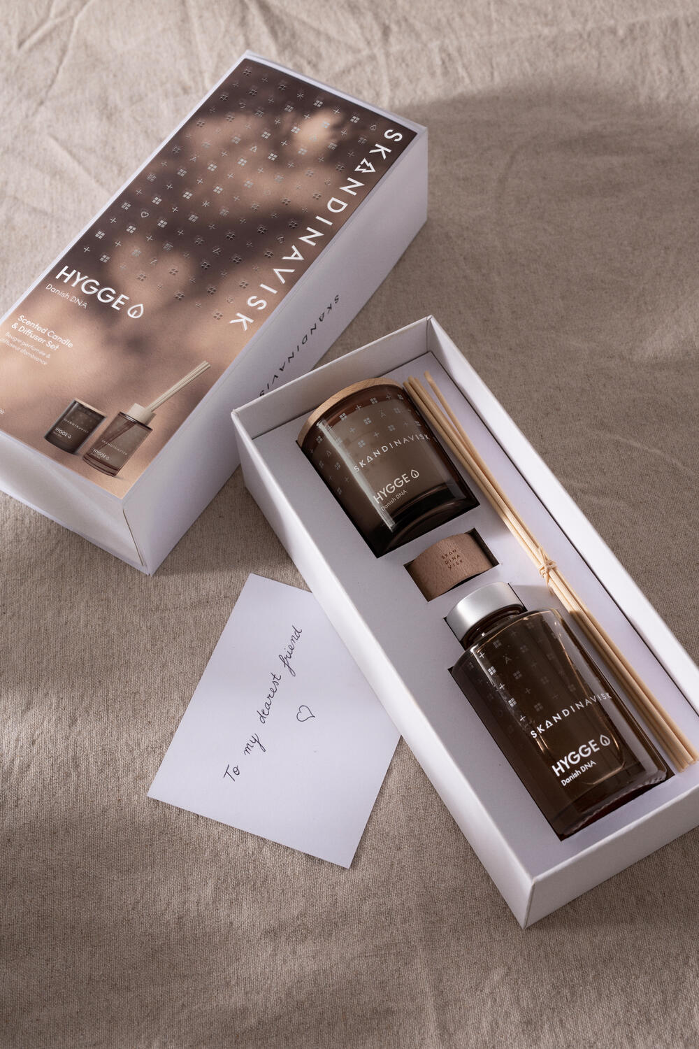 Hygge duftlys & -pinde, 165 g - Camel Brown